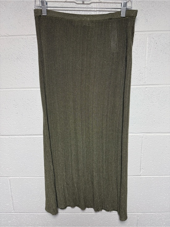 Zara Dresses & Skirts - Zara Midi Skirt in Olive Green Shimmer Ribbed Sz Large